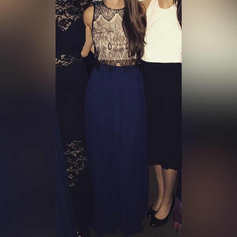 Hitherto for BHLDN floor length navy skirt size 0